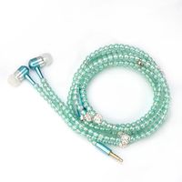 Headphone, Ugood Fashion 3.5mm In ear Stereo Magnetic Ear Bud Pearl Necklace Headphone Headset Super Bass Music Earphone Earbuds for Womens Gift (Green)
