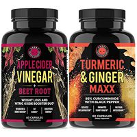 Apple Cider Vinegar + Beetroot and Turmeric & Ginger Capsules (2-Pack Bundle) by Angry Supplements, All-Natural Weight Loss Detox Remedy, Nitric Oxide Booster, Boost Metabolism + Energy (120 Count)