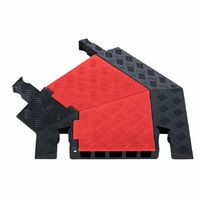 Guard Dog GDT5X125-L-O/B Polyurethane Heavy Duty 5 Channel 45 Degree Left Turn Cable Protector with Dog-Bone Connector, Orange Lid with Black Ramp, 24.5" Length, 19.75" Width, 1.87" Height
