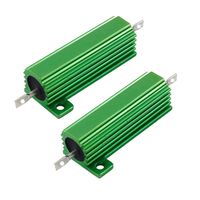 BULUSHI 2pcs 50W 25 ohm Resistance Screw Mount Aluminum Shell Wirewound Resistor Green (50W-25ΩJ)