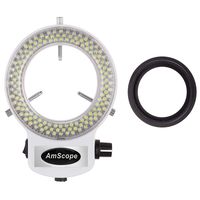 AmScope LED-144W-ZK White Adjustable 144 LED Ring Light Illuminator for Stereo Microscope & Camera