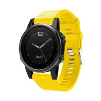 Hmlai Garmin Fenix 5S GPS Watch Band, 2017 Replacement Silicagel Quick Install Band Strap+Disassembly Tool for Garmin Fenix 5S GPS Watch (Yellow)