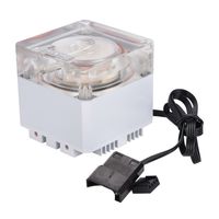 Aramox Low Noise CPU Water Cooling Pump 3000RPM Fast Heat Dissipation Computer Pump Tank for Desktop Computer Cool System (White)