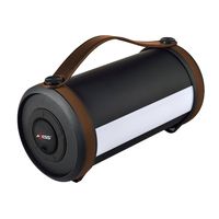 AXESS SPBT1054 Portable Bluetooth Rechargeable Speaker with LED and RGB Lighted Panels and Built-in FM Radio, Brown