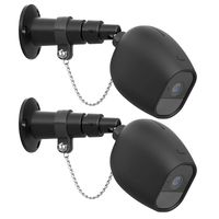 Anti-Theft Mount and Case for Arlo Pro and Arlo Pro 2 Camera, Outdoor Security Chain Lock Wall Mount with Protective Silicone Cover Skin, 2 Pack, Black