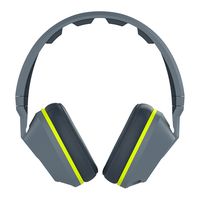 Skullcandy Crusher Headphones with Built-in Amplifier and Mic, Grey and Hot Lime