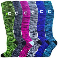 Compression Socks for Women & Men 6 Pairs 15-20 mmHg is Best For Graduated Athletic, Running, Travel, Flight, Nurses (Small/Medium)