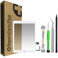 RepairPartsPlus iPad 6 2018 Screen Replacement Glass Touch Digitizer Premium Repair Kit w/Home Button with Tools (White)
