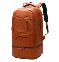 Sole Premise Leather Sneaker Bag for Travel Shoe Carry-On Luggage Travel Multi-functional Sneaker Backpack for Men & Women (Brown)
