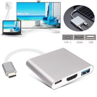 Tuscom New Type C USB 3.1 to USB-C 4K HDMI USB3.0 Adapter 3 in 1 Hub for Apple MacBook