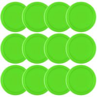 Coopay 12 Pieces Home Air Hockey Pucks 2.5 Inch Heavy Replacement Pucks for Game Tables Equipment Accessories, 13 Grams (Green)