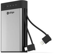 Altigo 10050mAh Portable Charger (Power Bank | Battery Pack) - with Integrated Micro USB and Apple Compatible Cables - Compatible with iPhone, iPad and AirPods