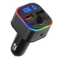 [New Version] KeeKit FM Transmitter for Car, Bluetooth 5.0 Wireless Radio Adapter with QC3.0 Quick Charging, 6 Color LED Backlit, Hands-Free Calling, U Disk/TF Card Support, MP3 Music Player