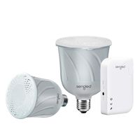Sengled Pulse Kit Light Bulb Speaker Bluetooth Surround Sound System Audio Adapter to TV & Computer App Controlled Up to 7 BR30 LED Satellite Bulbs, Works with Alexa via Bluetooth, 1 Link+2 Bulbs