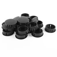uxcell Plastic Locking Panel Hole Plugs 1 3/16 Inch 30mm Dia. 20 Pcs Black