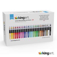 KingArt 580-24 Studio Mixed Media Gel Stick Set, Set of 24, Unique Colors 24 Piece