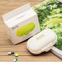 OUNONA Mini Pill / Vitamins Organizer 4 Compartments Pill Box Portable Medicine Container (White)