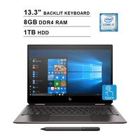 2019 HP Newest Spectre x360 13.3 Inch FHD Touchscreen 2-in-1 Laptop (Intel Core i7-8565U 4.60 GHz, 8GB DDR4 RAM, 1TB PCIe SSD, Bluetooth, Backlit Keyboard, Bang & Olufsen, Windows 10) (Silver)