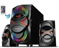 Boytone BT-326F, 2.1 Bluetooth Powerful Home Theater Speaker System, with FM Radio, SD USB Ports, Digital Playback, 40 Watts, Disco Lights, Full Function Remote Control, for Smartphone, Tablet.