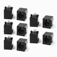 uxcell 10 Pieces RJ11 4 Pin Modular Network PCB Jack Vertical Ports Sockets