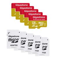 Gigastone 128GB 5-Pack Micro SD Card, Professional 4K Ultra HD, High Speed 4K UHD Gaming, Micro SDXC UHS-I U3 C10 Class 10 Memory Card with Adapter
