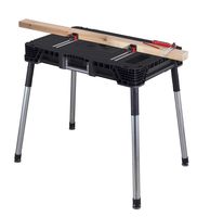 Keter Jobmade Clamping Portable Work Bench Table for Woodworking Tools and Accessories with Included Clamps and 1000 lb Capacity
