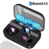 Wireless Earphone, Bluetooth Headphones Bluetooth 5.0 In-Ear with 4000mAh Charging Box,240H Playtime/Deep Bass Stereo Sound/Noise Cancelling/IPX7 Waterproof/Built-in Mic for IOS Android,Black