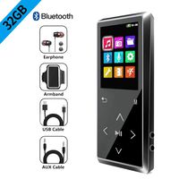 MP3 Player, MP3 Player with Bluetooth, 32GB Portable Digital Music Player with FM Radio/Recorder, HiFi Lossless Sound Quality, Music Direct Recording, Expandable up to 128GB TF Card, with Armband