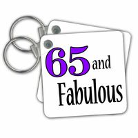 3dRose 65 and Fabulous Purple Key Chains, Set of 2 (kc_193427_1)