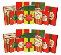 Christmas Holiday Multi Color Festive Gift Wrapping Shirt, Robe, Lingerie Boxes Set, Red, Green, Beige, (20)