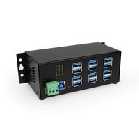Coolgear Industrial 12-Port USB 3.0 Powered Hub for PC-MAC DIN-Rail Mount
