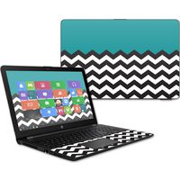 MightySkins Skin Compatible with HP 15t Laptop 15.6" (2017) - Teal Chevron | Protective, Durable, and Unique Vinyl Decal wrap Cover | Easy to Apply, Remove, and Change Styles | Made in The USA