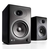 Audioengine A5 Plus Classic 150W Powered Bookshelf Speakers with Remote Control, Built In Analog Amplifier - Black