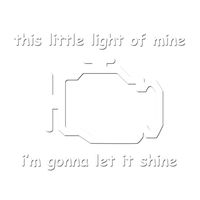 Check Engine Light - White 5" Vinyl Decal for Car, Macbook, or Other Laptop