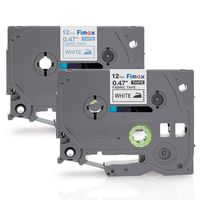 Fimax Compatible for Brother P-Touch TZe TZ TZe-FA3 TZe-FA231 Fabric Iron-on Tape, Fabric Labels for Clothes, Blue/Black on White, 12mm(1/2 inch), 2-Pack