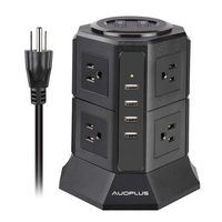 Tower Power Strip, AUOPLUS Multi Plug Surge Protector with 8 Outlets and 4 USB Ports, 6.6 Ft Extension Cord, Desktop Charging Station for Computer Laptops iPhone Mobile Devices Home Office Dorm