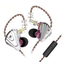 KINBOOFI KZ ZSX in Ear Monitor Earbuds, Hybrid 5BA 1DD KZ Earphone, KINBOOFI High Fidelity IEM with Zinc Alloy Faceplate and Detachable 2 Pin Cable (Purple with Mic)
