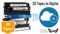 20 Pack - Video Tape Transfer and Digitization to MP4 Service (VHS, Hi8, MiniDV, Digital8, VHS-C, U-Matic, Beta, Audio) by Lotus Media
