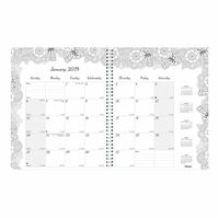 Blueline 2019 DoodlePlan Coloring Monthly Planner, 18-month Jul 2018 - Dec 2019, Botanica Designs, 11 x 8.5 inches (C2921.01-19)