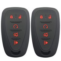 Coolbestda 2Pcs Rubber Key Fob Cover Case Remote Skin Keyless Jacket Protector for Chevrolet 2019 2018 2017 Chevy Malibu Camaro Equinox Trax Traverse Sonic Cruze Volt Spark
