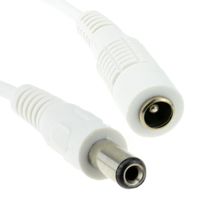 kenable 5.5 x 2.1mm DC Power Plug to Socket CCTV Extension Cable 1.5m (~5 feet) White