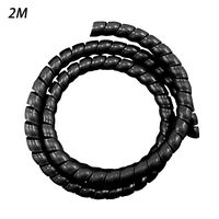 2M Wire Loom Flexible Spiral Wrap Sleeving Band Tube Cable Management Sleeve Cord Protector 8MM(Black)