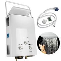 Pevor Outdoor Tankless Water Heater-6L Portable LPG Gas Water Heater, Instant Propane Water Heater, Overheating Protection, Easy to Install, Use for Cabin Barn Camping Boat, White(USA Warehouse)