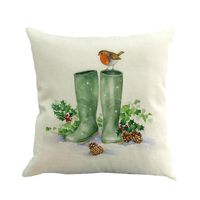 Jushye Christmas Pillow Case Xmas Printing Dyeing Sofa Bed Home Decor Pillow Cover Santa Claus Cushion Cover (V)