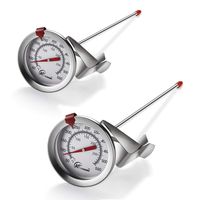 KT THERMO Deep Fry Thermometer With Instant Read,Dial Thermometer（2-PACK）,6" Stainless Steel Stem Meat Cooking