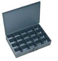 Durham 111-95-IND Gray Cold Rolled Steel Individual Large Scoop Box, 18" Width x 3" Height x 12" Depth, 20 Compartment