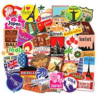 100 Pcs Travel Building Stickers for Laptop Sticker Motorcycle Bike Skateboard Luggage Applique Graffiti Sticker Sticker [No Repeat Sticker Pack]