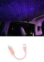 2019 Romantic Auto Roof Star Projector Lights, Flexible Romantic Galaxy USB Night Lamp Fit All Cars Ceiling Decoration Light Interior Ambient Atmosphere (Pink Item for Girls(1pc Purple))