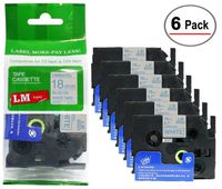 6/Pack LM Tapes - Premium 3/4" Blue Print on White Label Compatible with Brother TZe-243 P-Touch Tape and Comes with a Great Tape Color/Size Guide for Easy reordering. 18mm 0.7 Laminated
