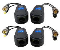 2 Pair Passive Video Balun BNC to RJ45 Adapter with Power 1080P-8MP Security Camera Network Transceiver Cat5e/Cat6 Cable to BNC Connector - Igreeman